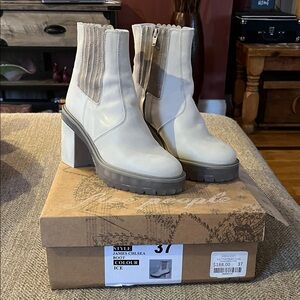 Free People Heeled Boots - Ice Gray